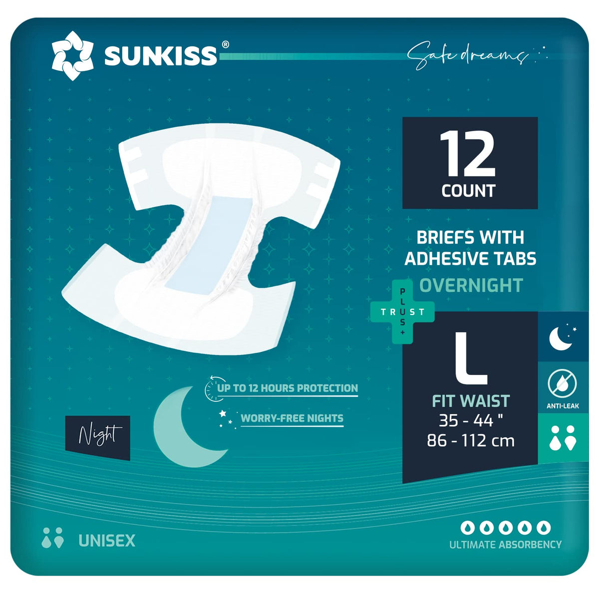 Adult Diapers Large 12 Count & Booster Pads 26 Count C520337