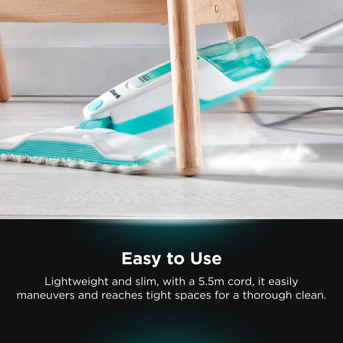 White Steam Mop Hard Floor Cleaner with XL Removable Water Tank X581