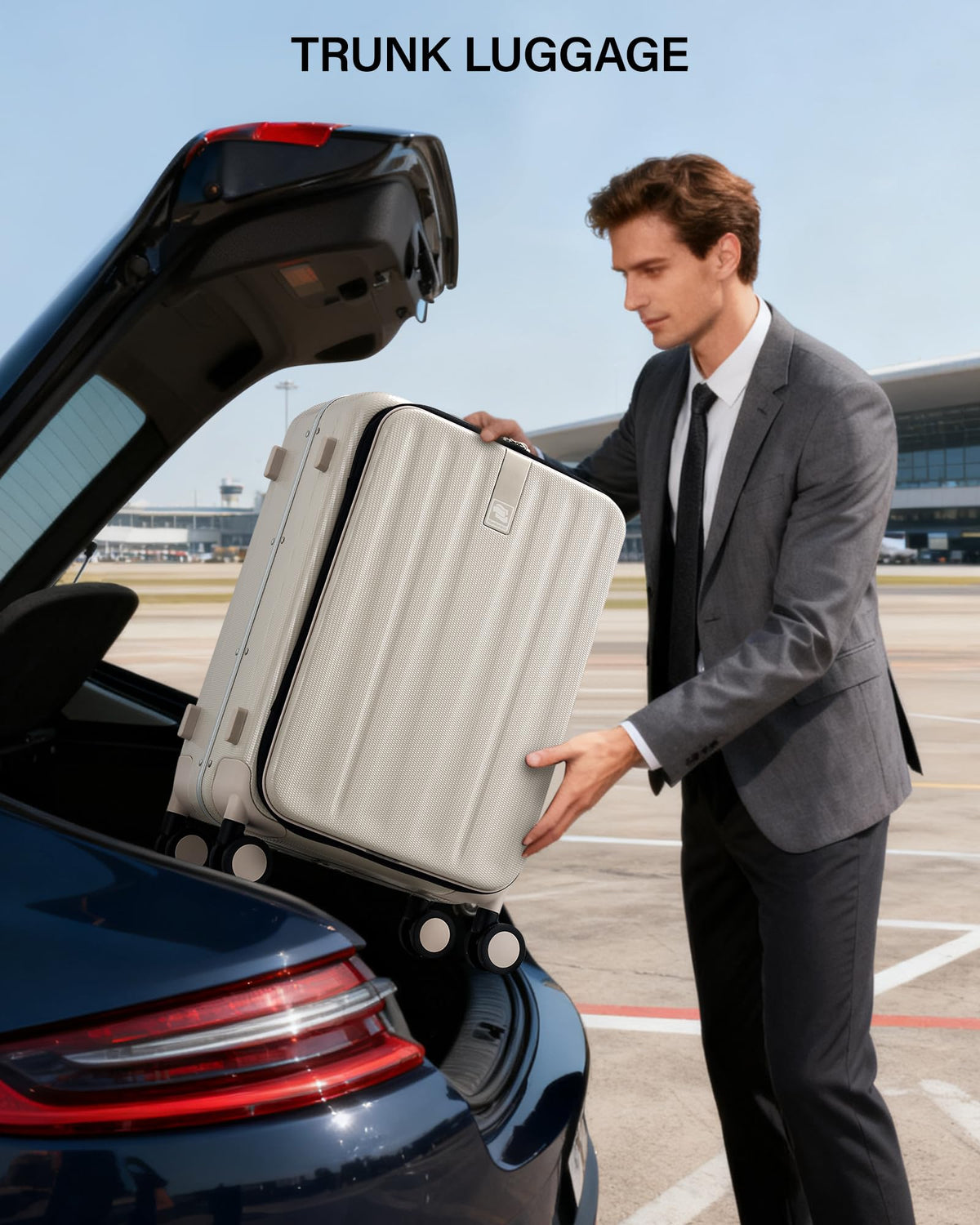 20 Inch Carry On Luggage with Wheels PC Hard Shell Suitcase N722343