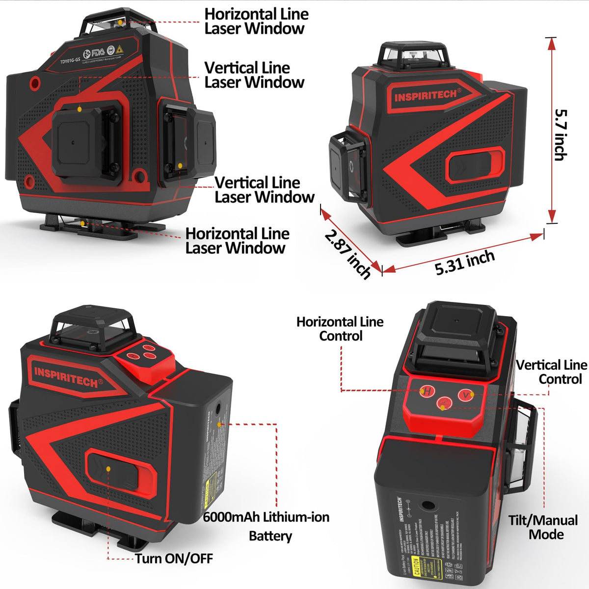 360 Self Leveling Green Beam Cross Line Laser Level J7298
