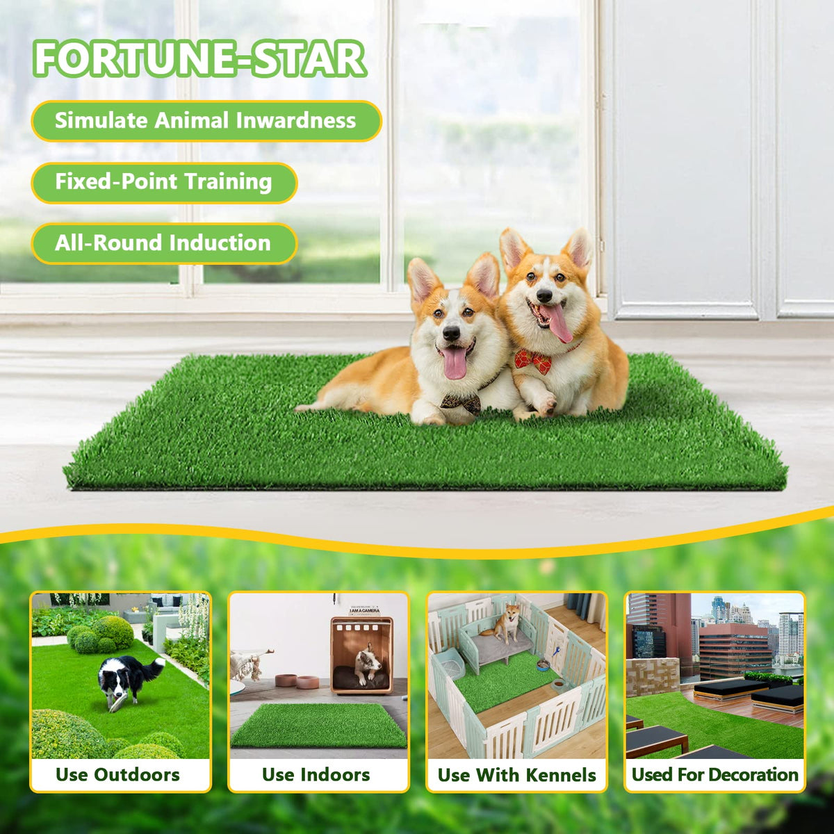 39.3 in X 31.5 in Reusable Artificial Grass Pad for Dogs J721