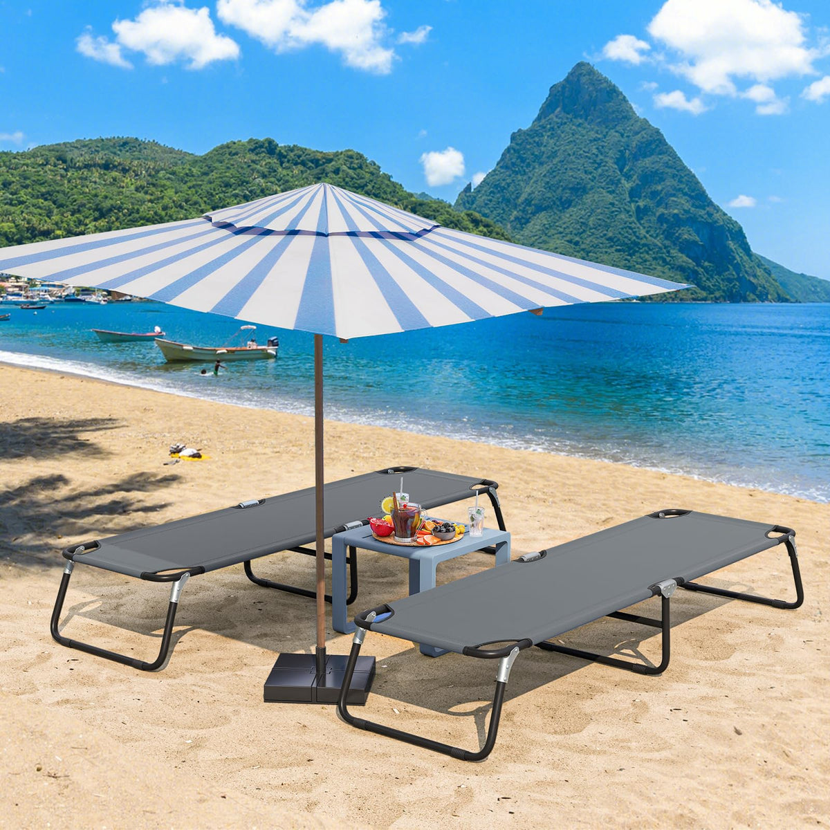 Folding Camping Cot Portable Ultralight Compact Sleeping Cot Bed Oxford Fabric Z16664