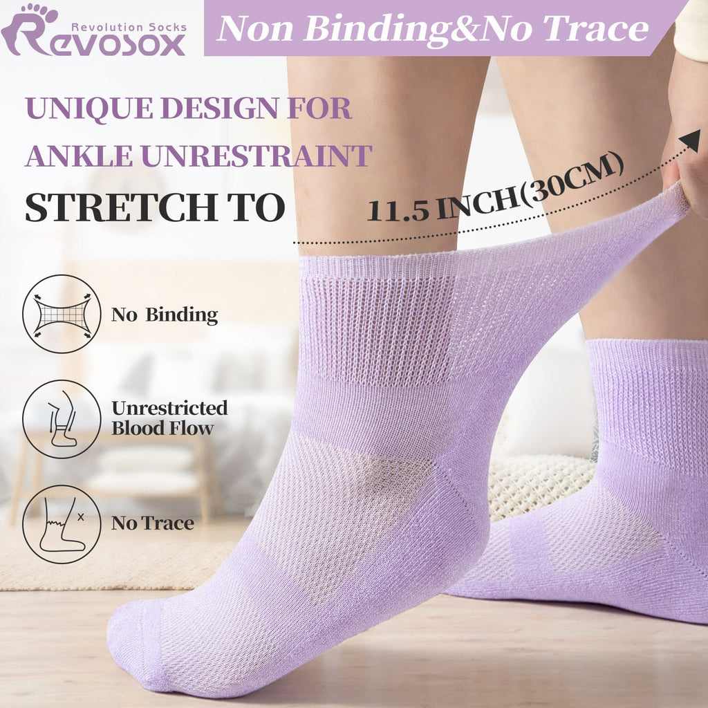 5 Pairs Non Binding Wide Stretchy Ankle Socks N834146