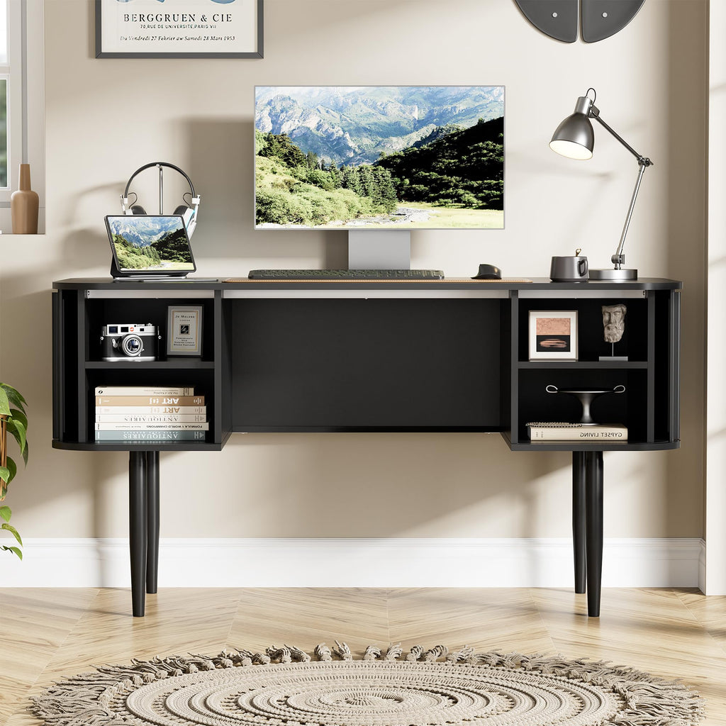 55" Black Wood Writing Desk R319674