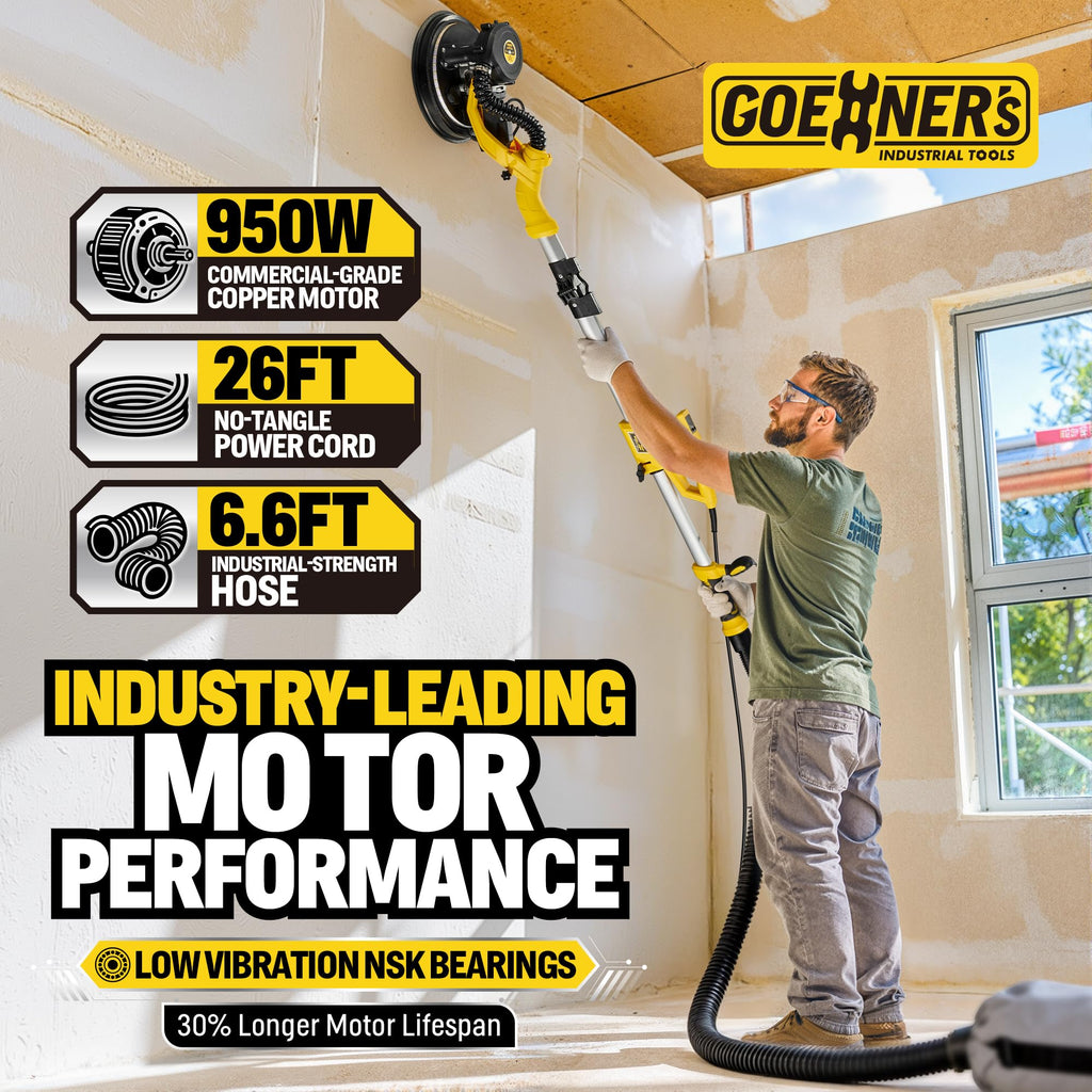 950W Electric Drywall Sander with Vacuum Dust Collector G8606
