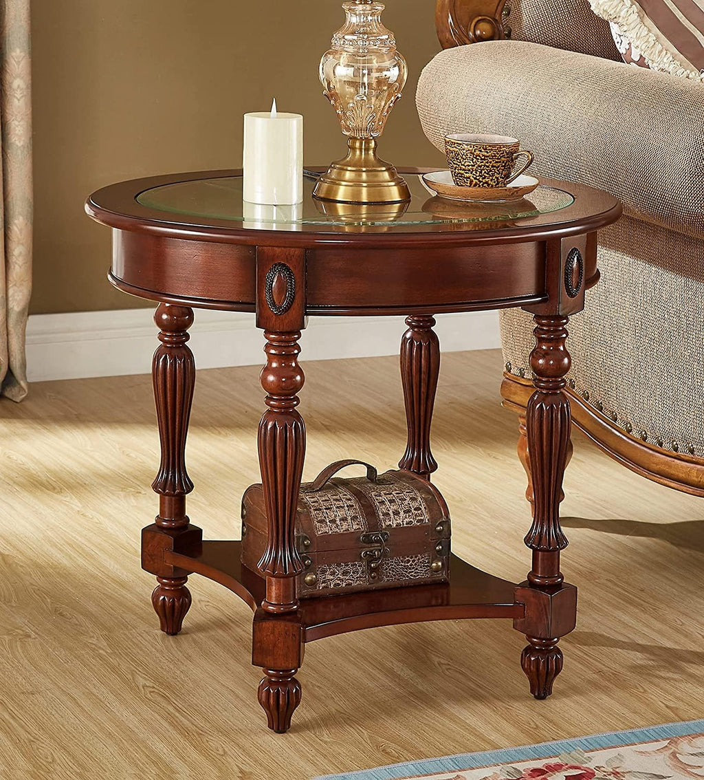 Solid Wood Oval End Table A264