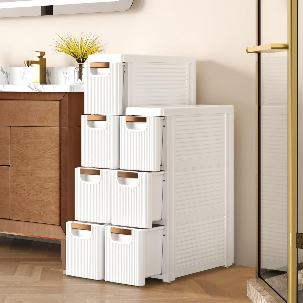 3 Drawer White Rolling Storage Cabinet K758751