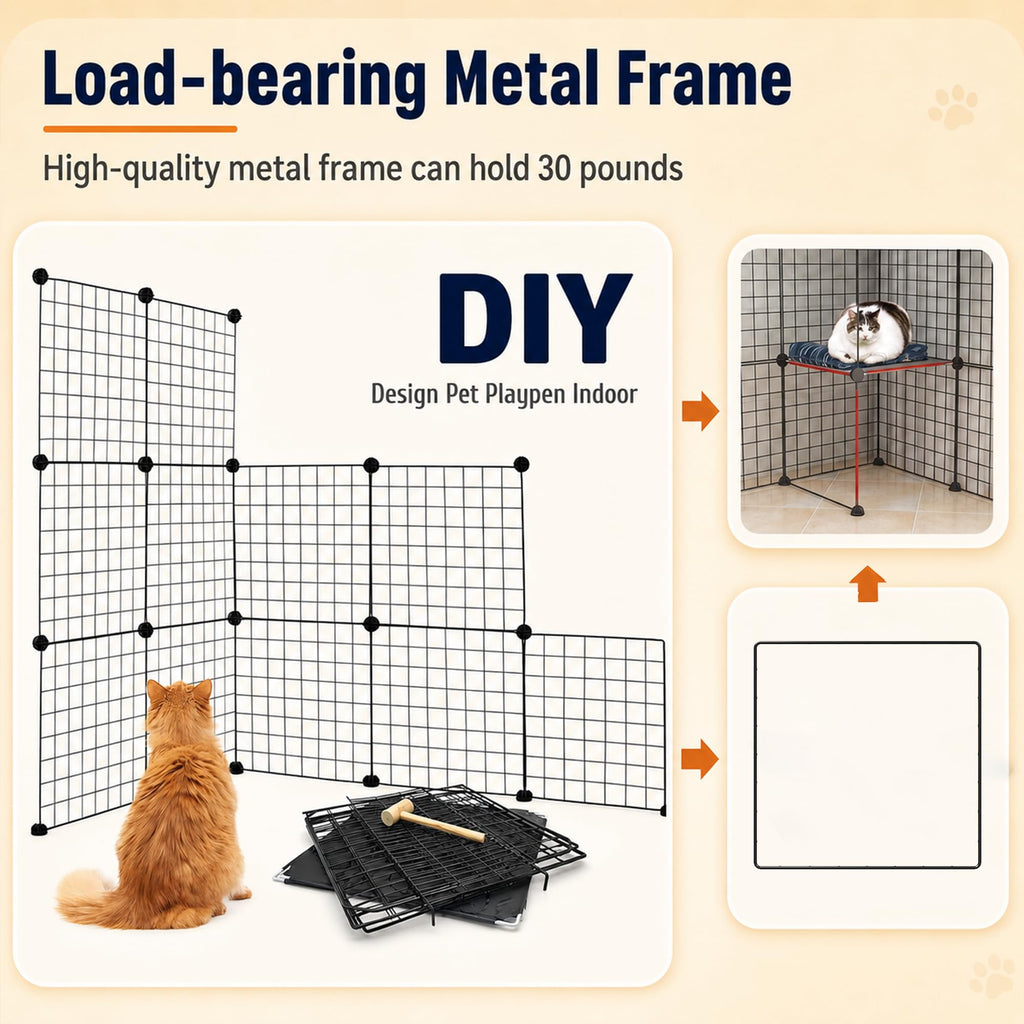 Large 3-Tier Metal Wire Cat Cage H133640
