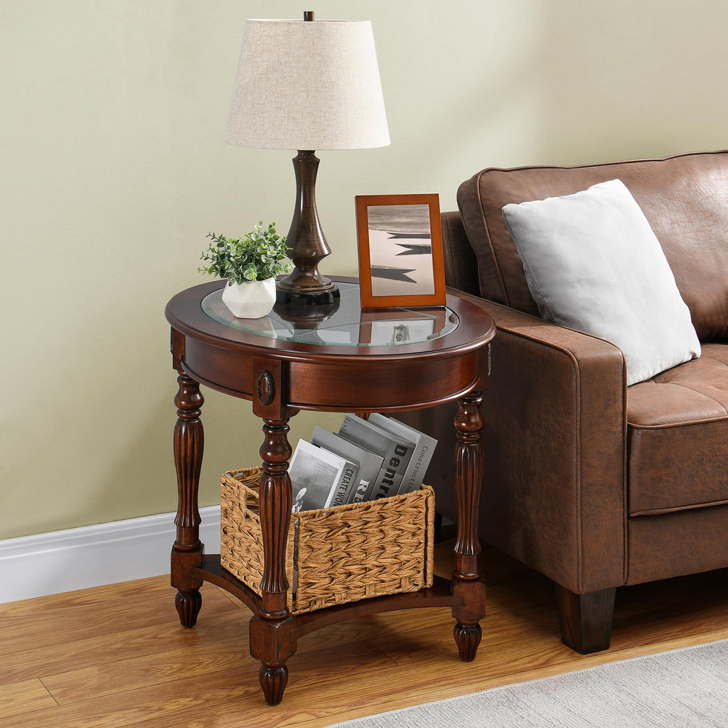 Solid Wood Oval End Table A264