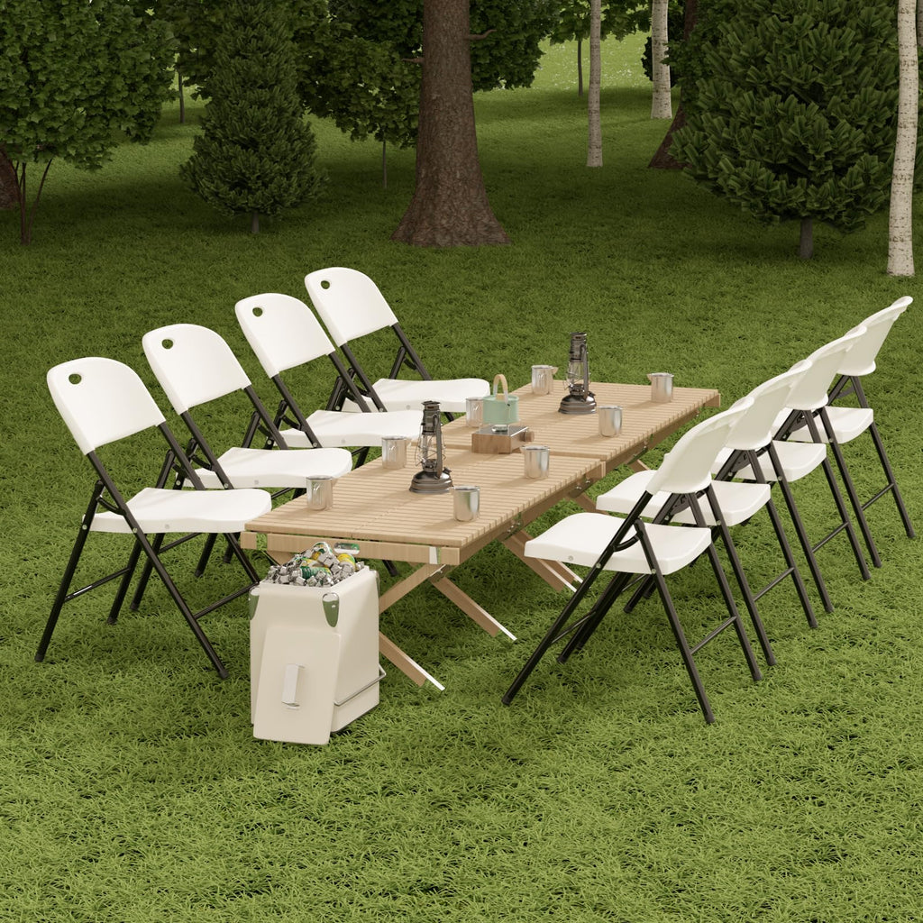 Heavy Duty Plastic Folding Chair with Steel Frame, White, 16 Pack N910368
