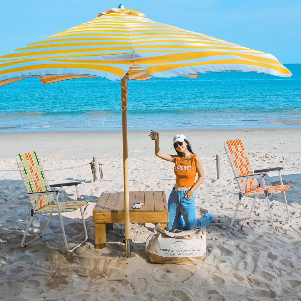 2 Pcs Lightweight Folding Beach Chairs with Armrests X5668