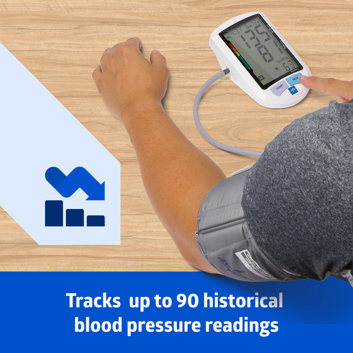 Automatic Blood Pressure Monitor with Universal Upper Arm Cuff and Carrying Case R755