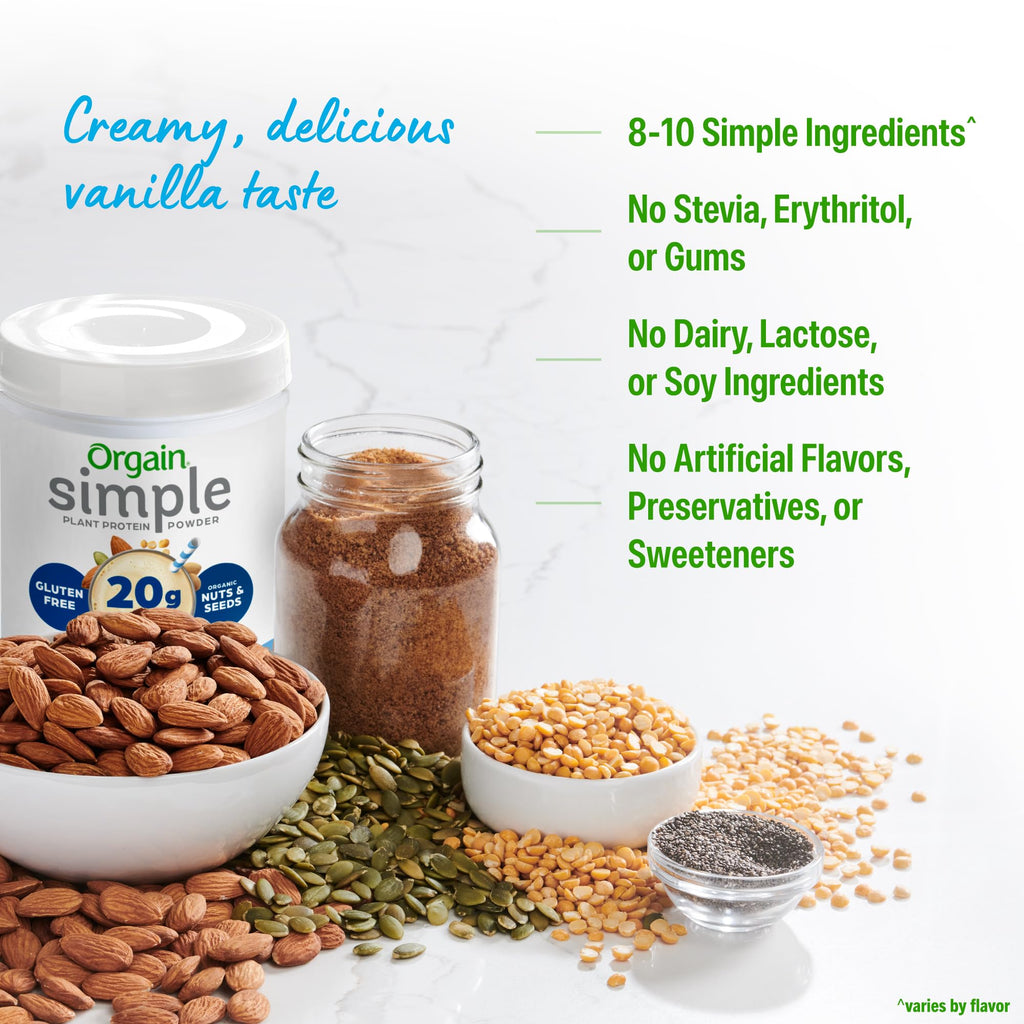 Organic Vegan Protein Powder, Vanilla, 1.25lb P876