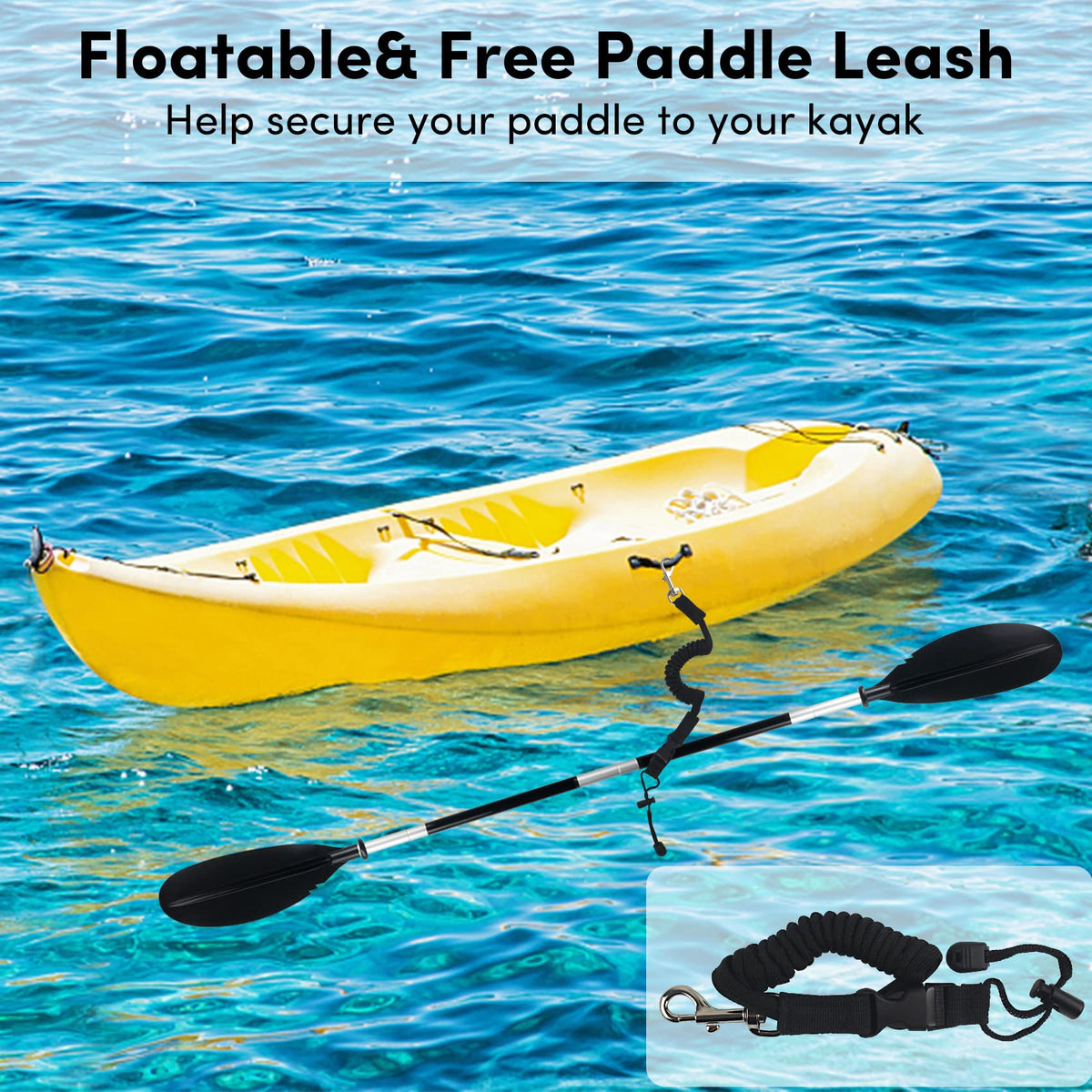 Adjustable 4 Piece Kayak Paddles with Paddle Leash V3554