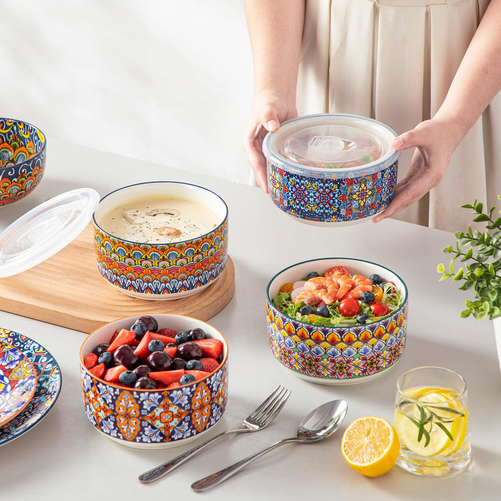 42 oz Ceramic Pasta Bowls Set of 4 W7509