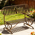 Convertible Outdoor Bench with Cast Iron Wagon Wheel Arms E710