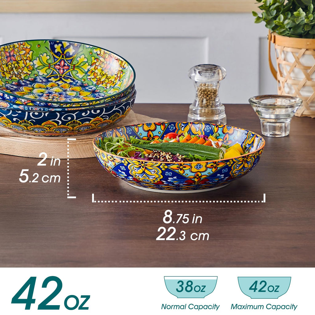 42 oz Ceramic Pasta Bowls Set of 4 W7509