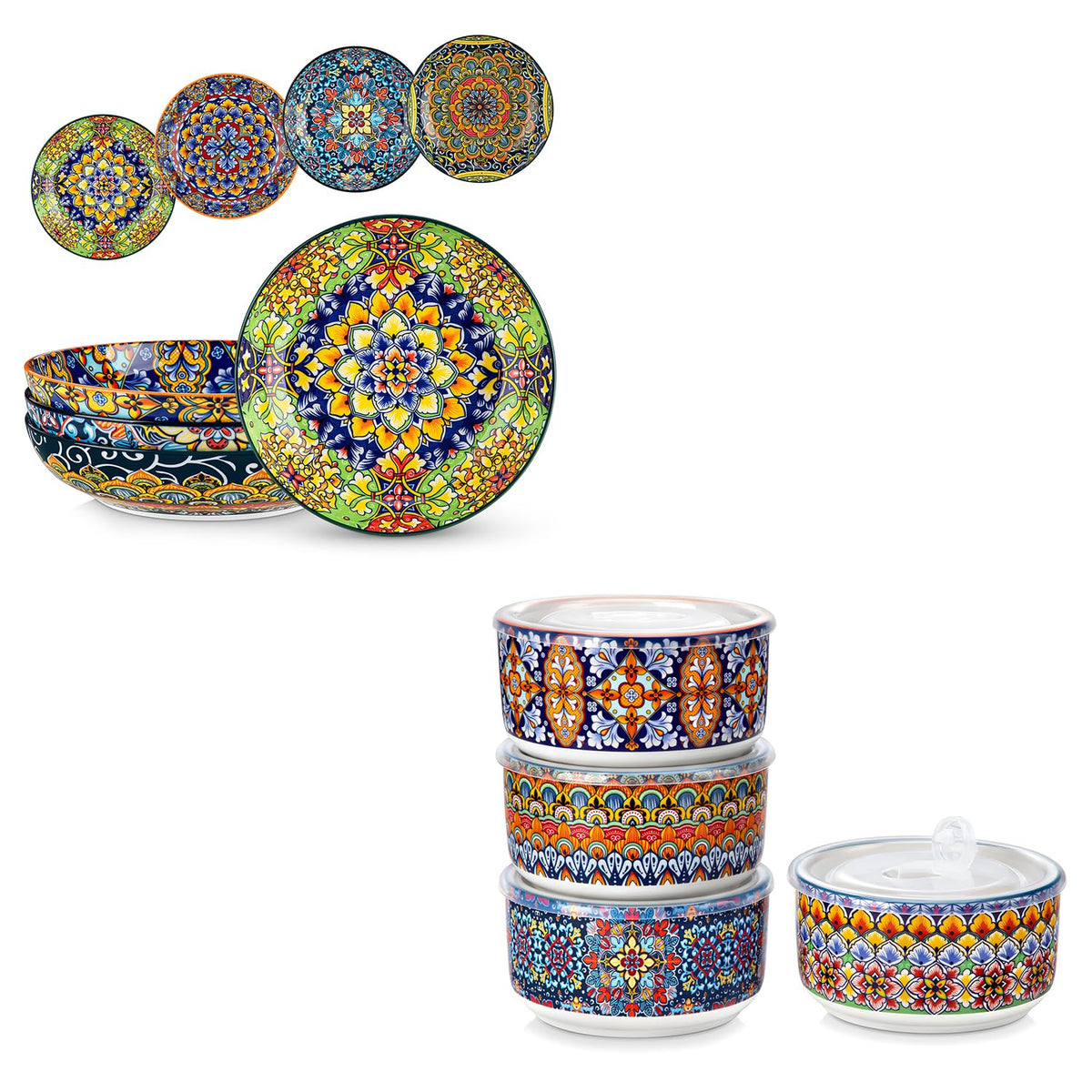 42 oz Ceramic Pasta Bowls Set of 4 W7509
