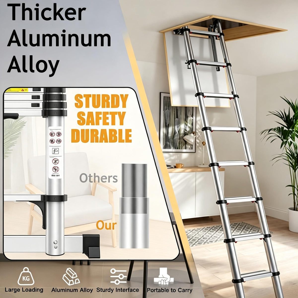 20.5FT Aluminum Telescoping Ladder N239713