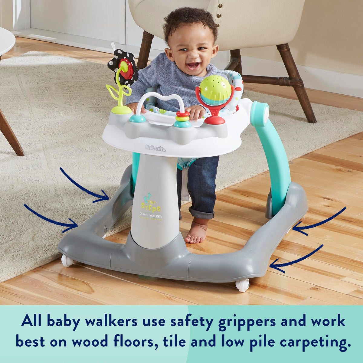 Foldable Adjustable Baby Walker with Wheels A8478