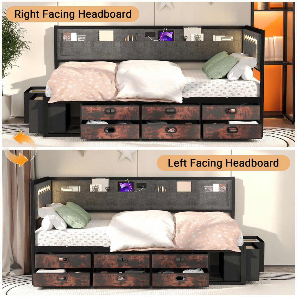 Grey Twin Daybed with Storage L736472