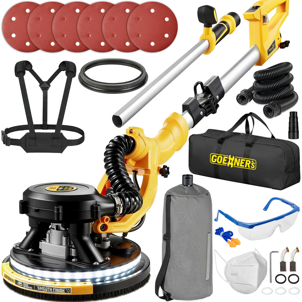 950W Electric Drywall Sander with Vacuum Dust Collector G8606