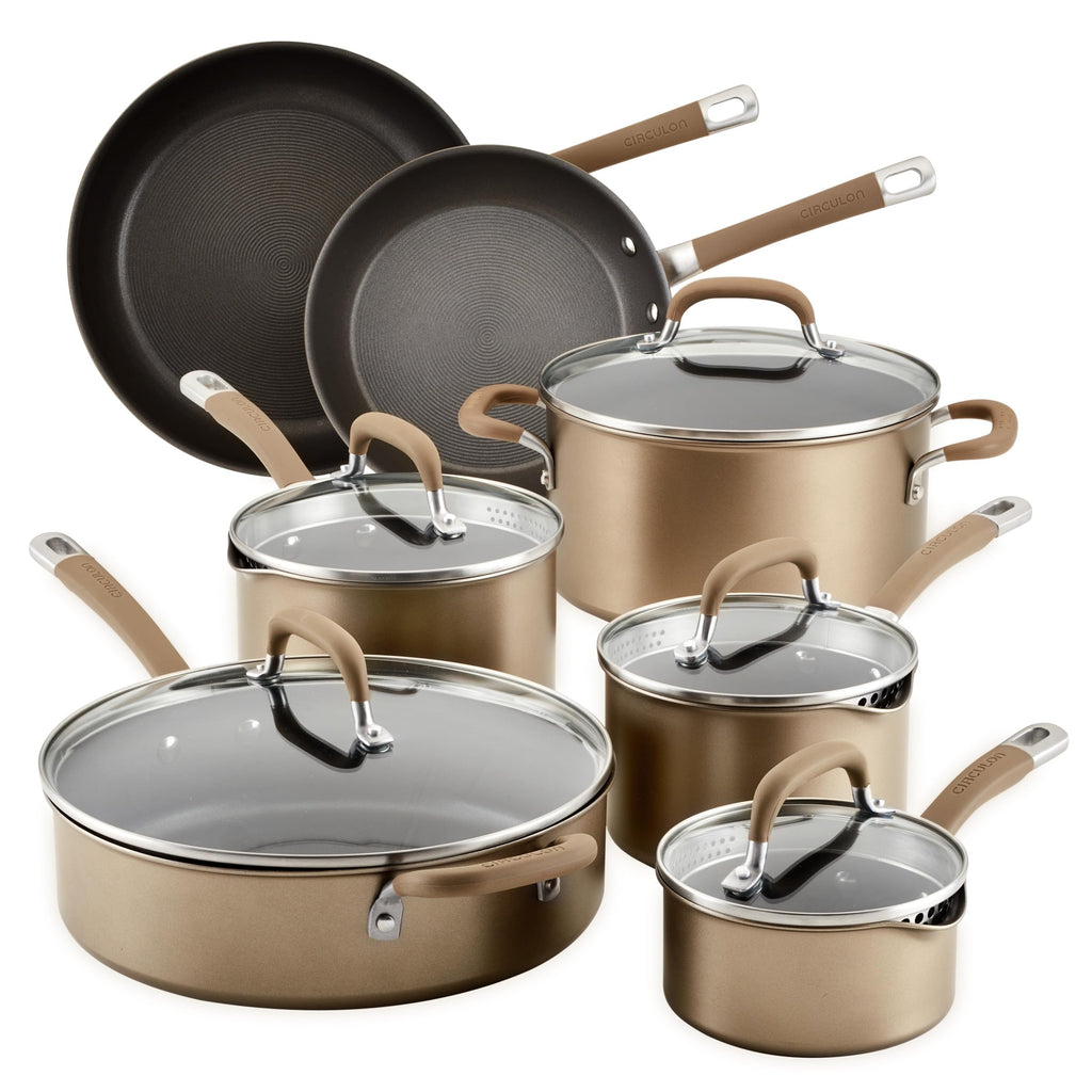Bronze 12-Piece Induction Pots and Pans Set H3599