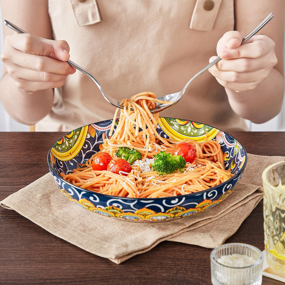 42 oz Ceramic Pasta Bowls Set of 4 W7509