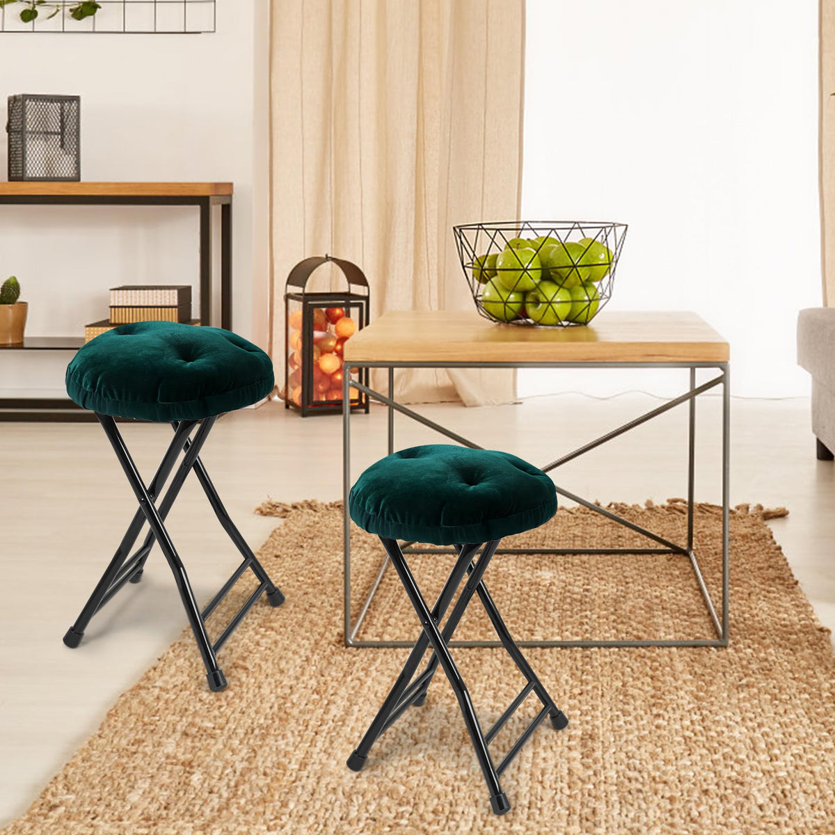 Folding Stool with 2 Pack Seat Cushion D2541