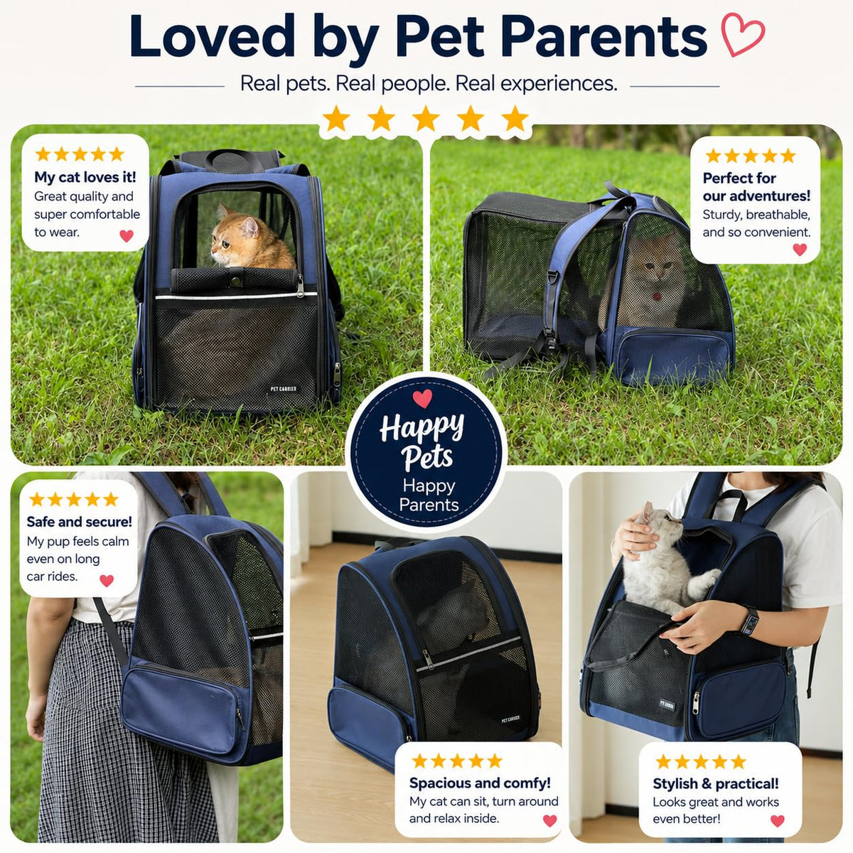 Blue Expandable Cat Carrier Backpack Q74188