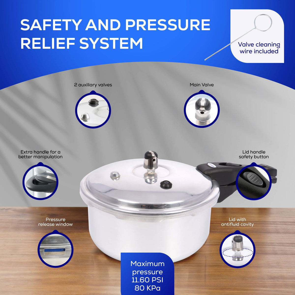 3.7 Quart Aluminum Stovetop Pressure Cooker T2438