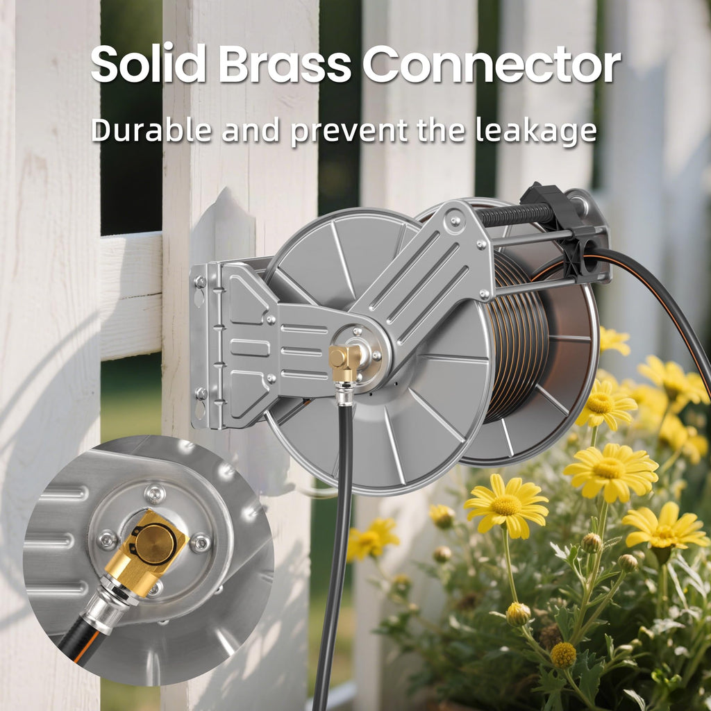 Wall Mounted Stainless Steel Garden Hose Reel C785