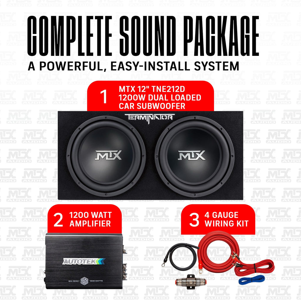 12" Subwoofer Box, Mono Amp & 4 Gauge Wiring Kit G372642