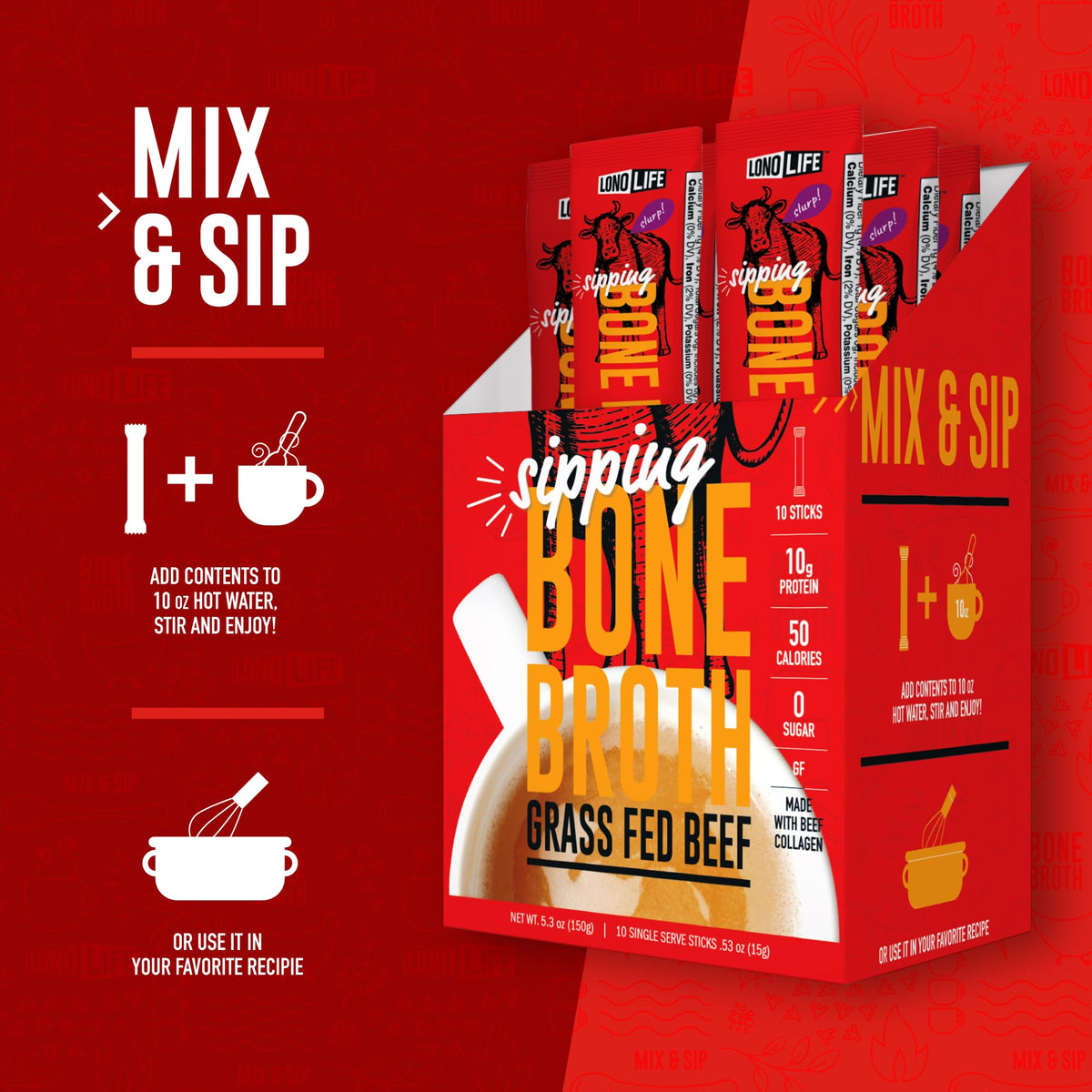 Beef Bone Broth Powder Mix 8oz D518353