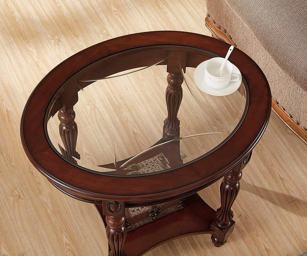 Solid Wood Oval End Table A264