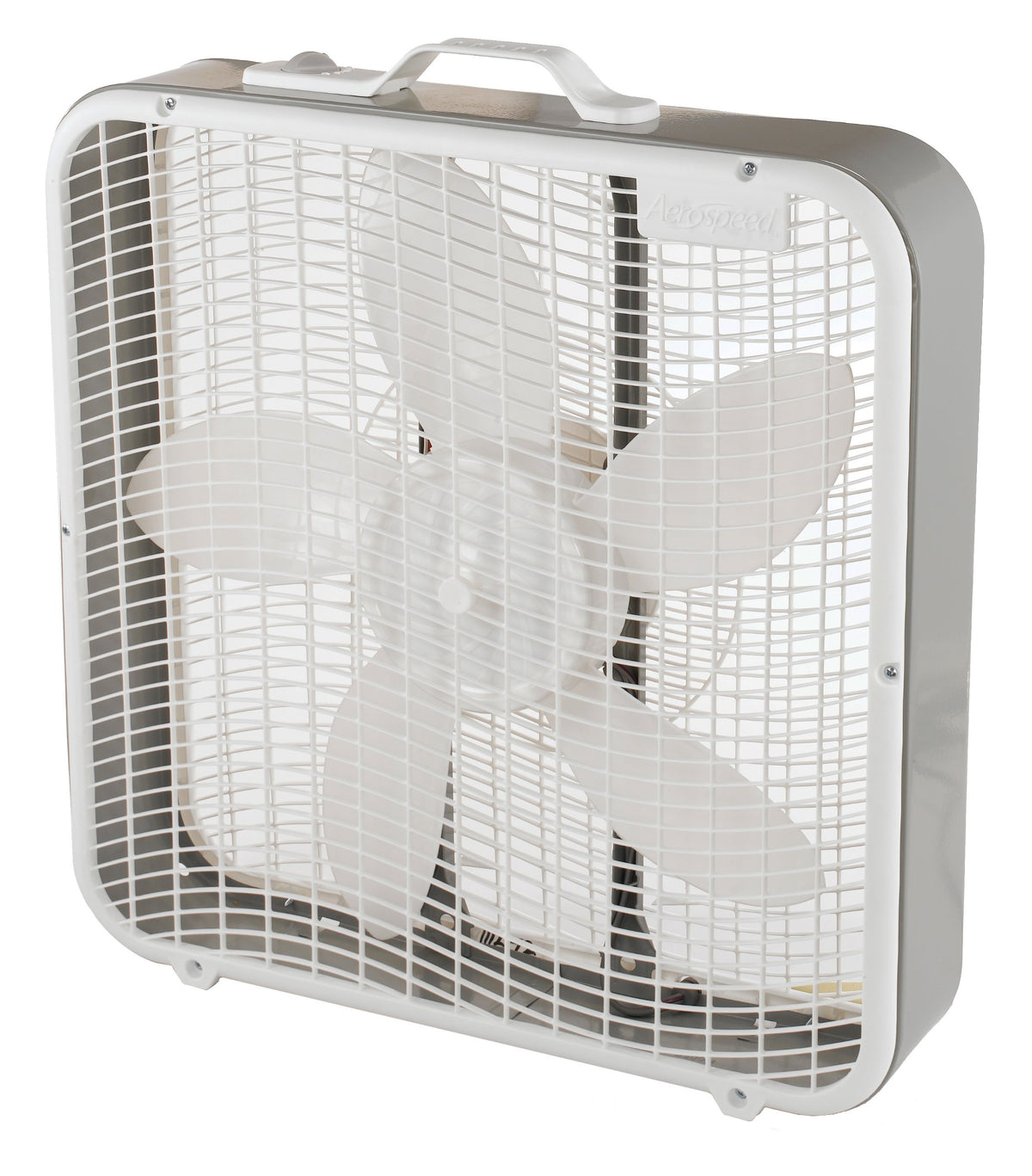 20-Inch 3-Speed Box Fan with Carrying Handle, Light Gray M80944