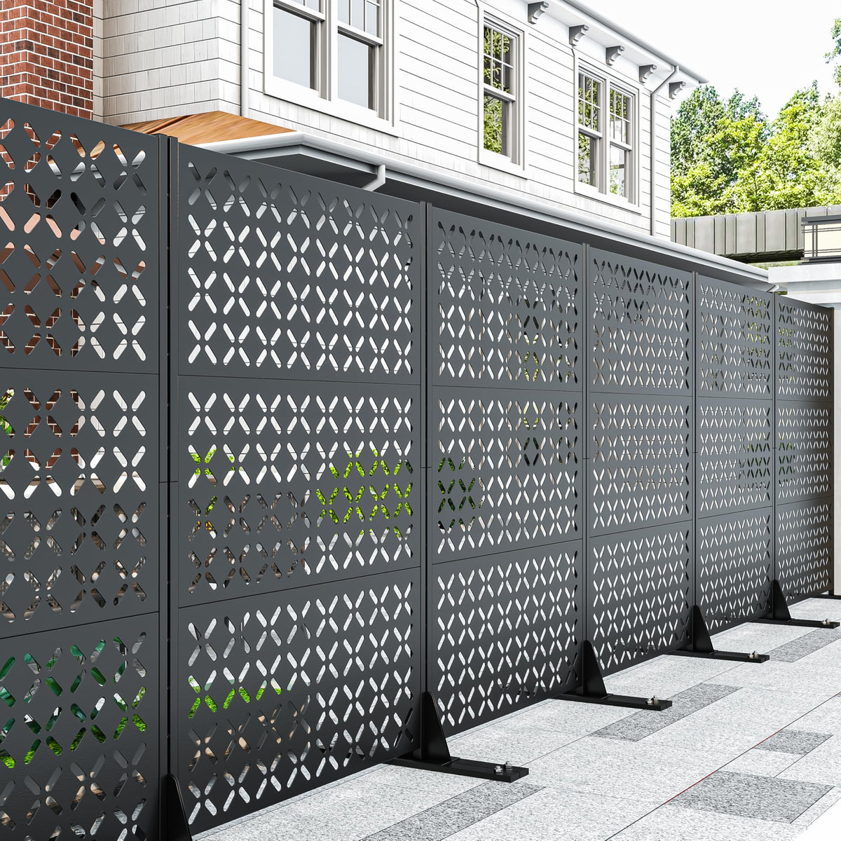 72" Decorative Metal Outdoor Privacy Fence Screen M3457