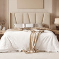 Queen Size Linen Bed Frame with Headboard F819556
