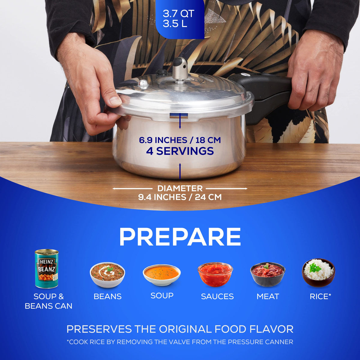 3.7 Quart Aluminum Stovetop Pressure Cooker T2438
